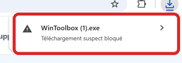 Notification de téléchargement bloqué dans Chrome